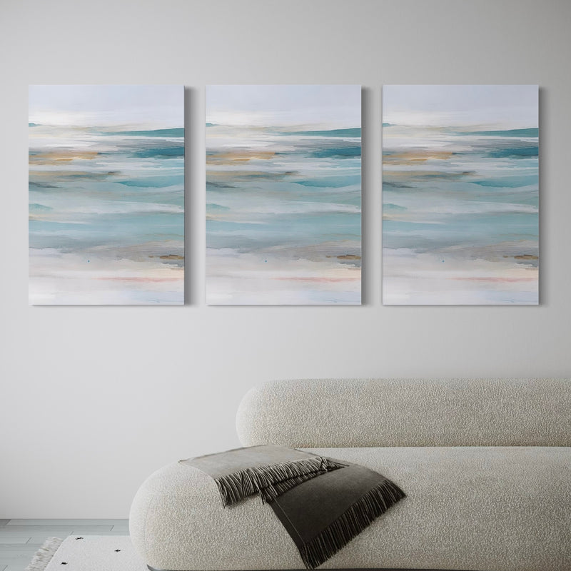 Abstract Canvas Set of 3 - Calm Ocean