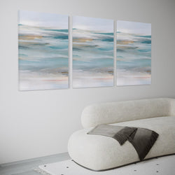 Abstract Canvas Set of 3 - Calm Ocean