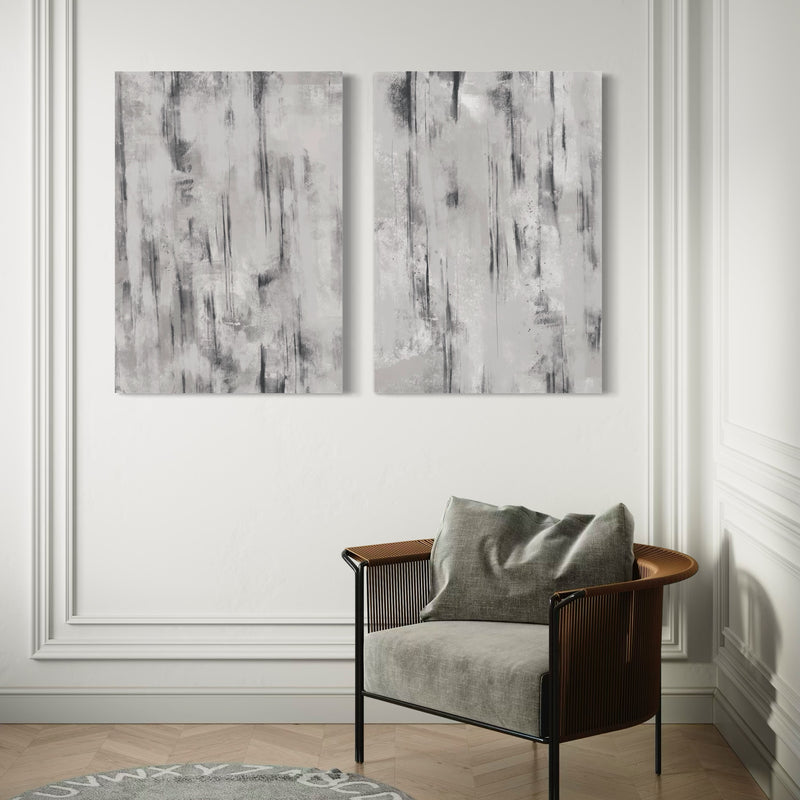 Abstract Canvas Set of 2 - Concrete