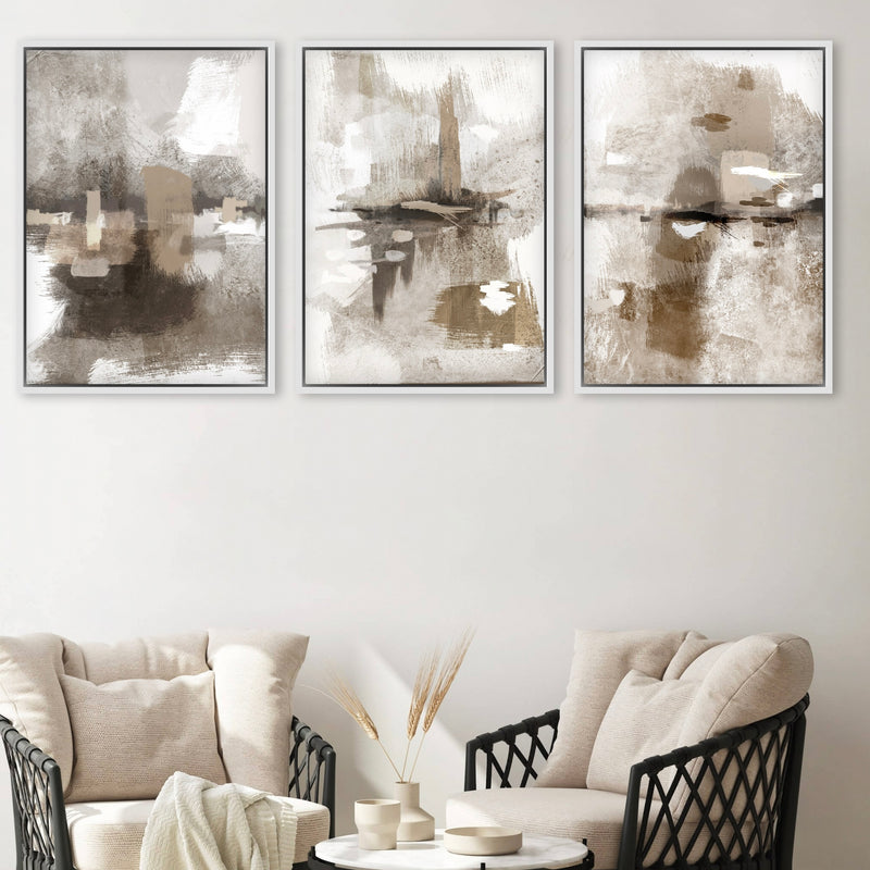 Set of 3 Framed Canvas - Portofino