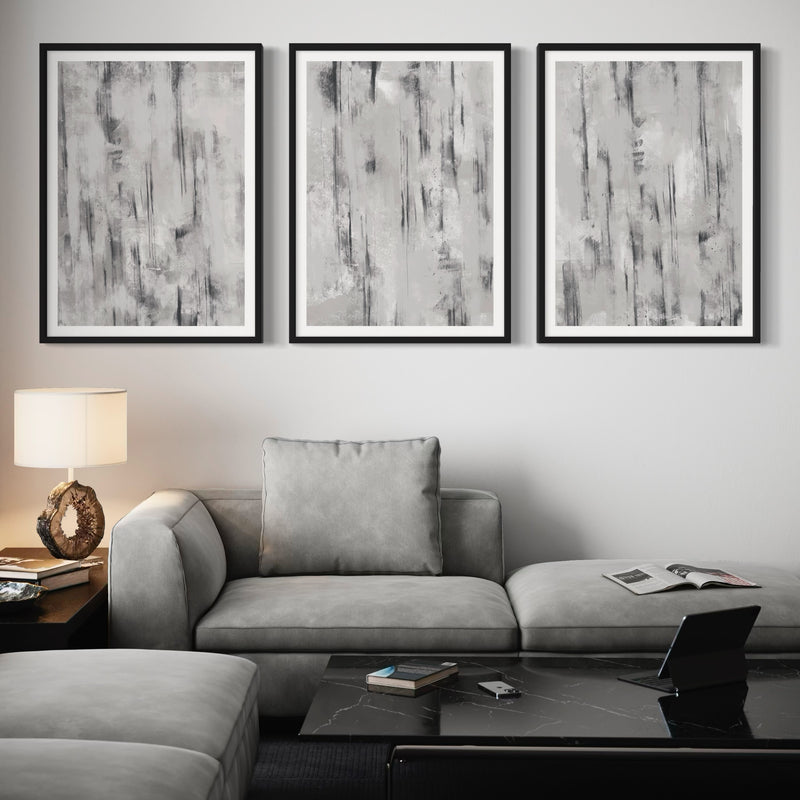 Abstract Art set of 3 prints - Concrete