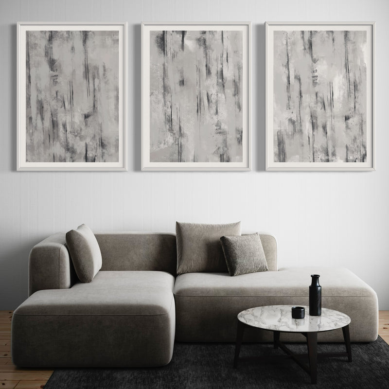 Abstract Art set of 3 prints - Concrete