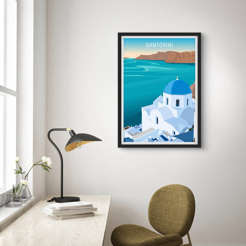 Set of 1 Framed Print - Santorini