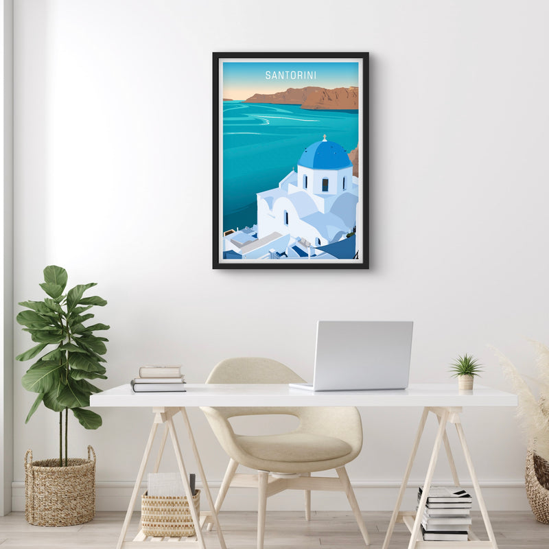 Set of 1 Framed Print - Santorini