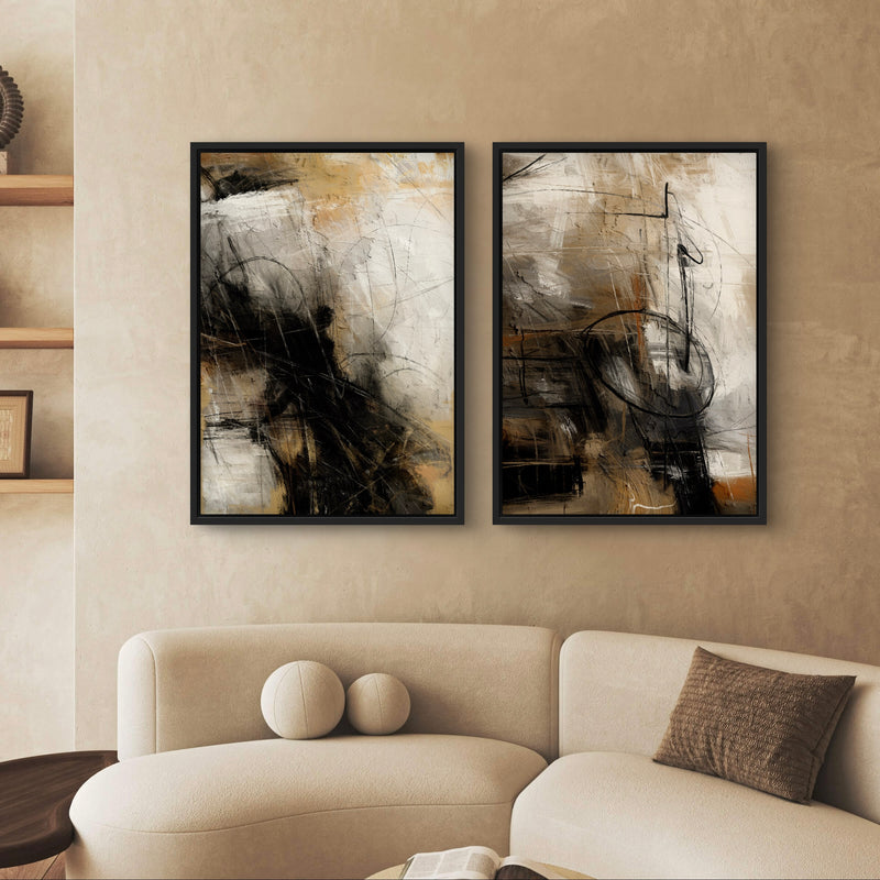 Framed Canvas Set of 2 - Autumn Leaves