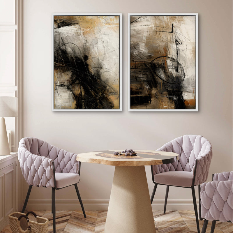 Framed Canvas Set of 2 - Autumn Leaves