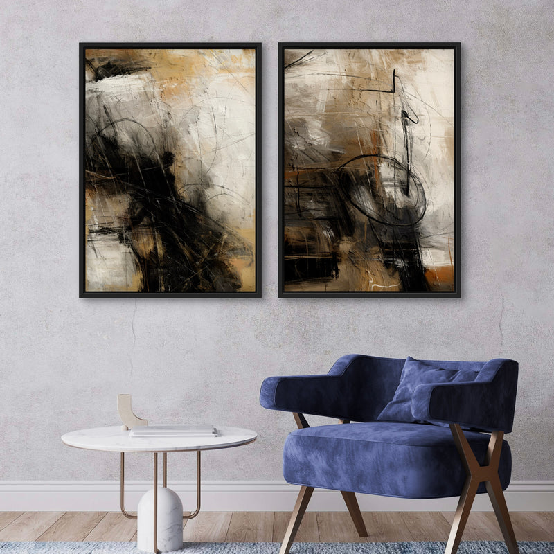 Framed Canvas Set of 2 - Autumn Leaves