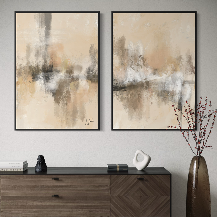 Framed Canvas Set of 2 - Bordeaux