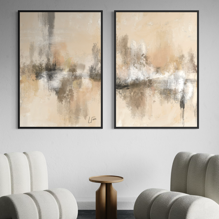 Framed Canvas Set of 2 - Bordeaux