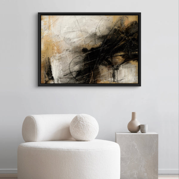 Framed Canvas - Black & Beige