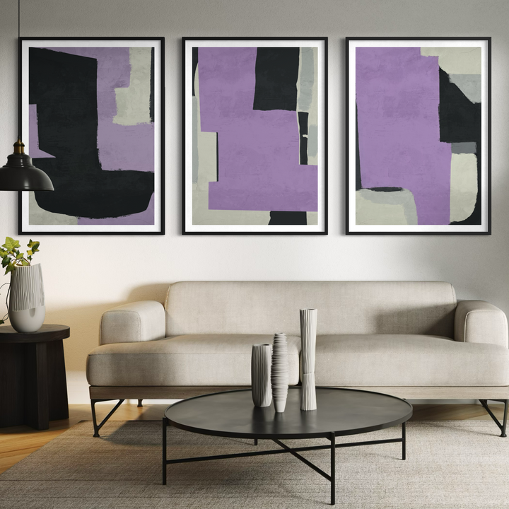 Abstract Art set of 3 prints - Bondi