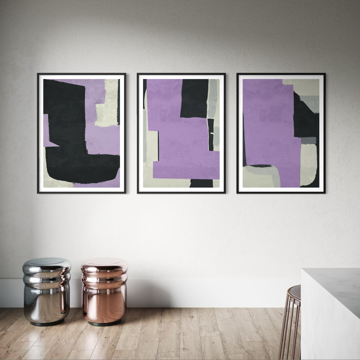 Abstract Art set of 3 prints - Bondi