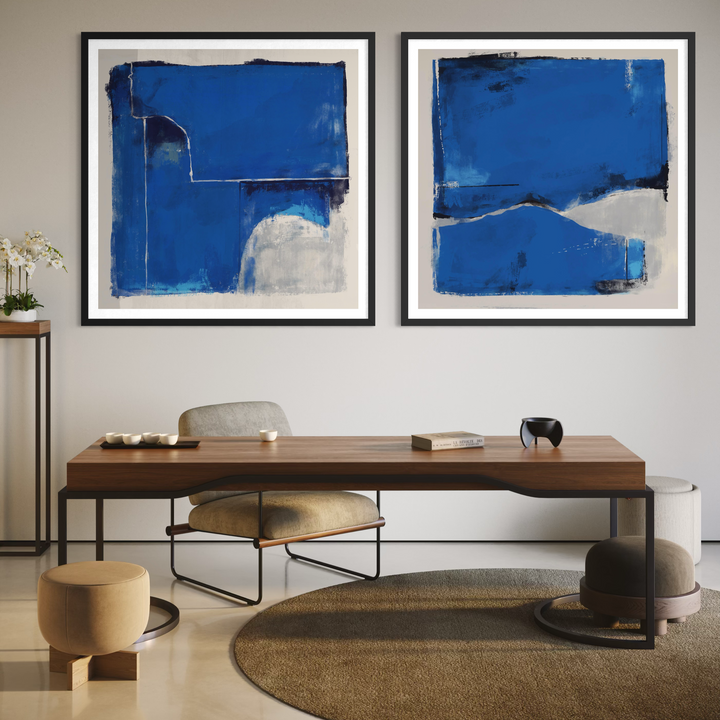 Abstract Art set of 2 prints - Cancun