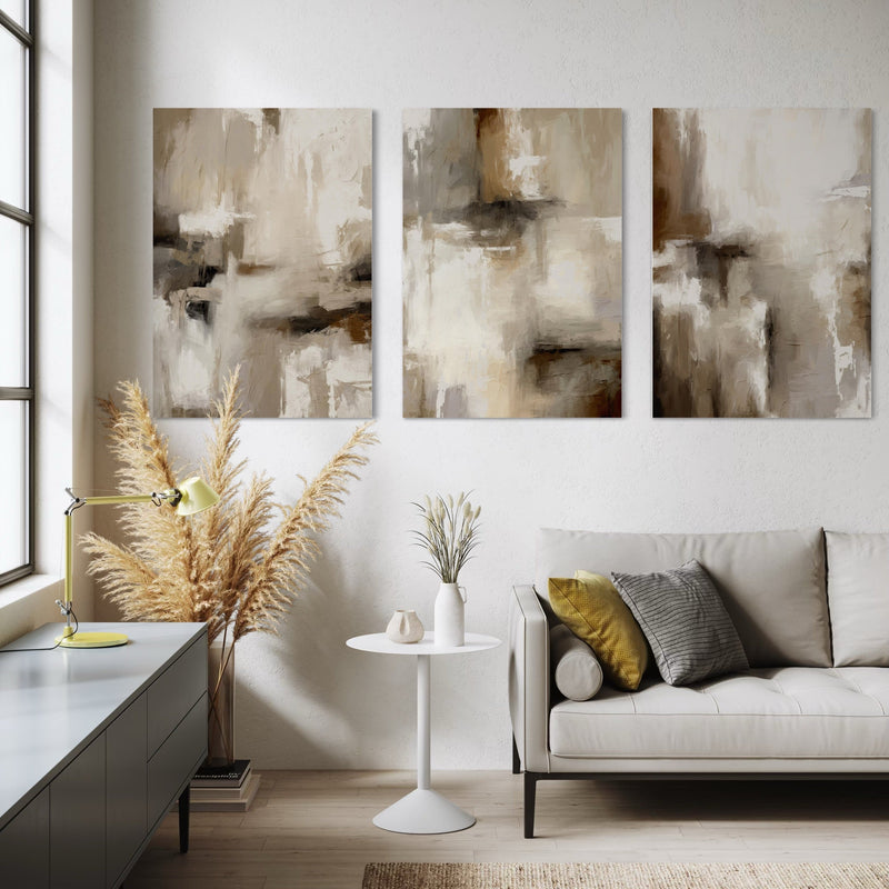 Abstract Canvas Set of 3 - Santorini