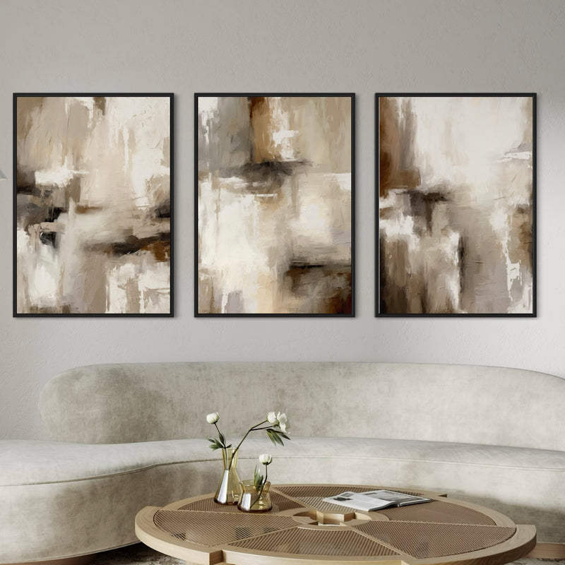 Set of 3 Framed Canvas - Santorini