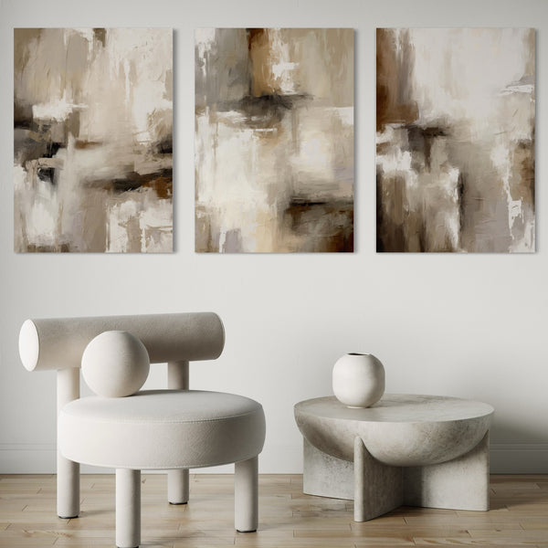 Abstract Canvas Set of 3 - Santorini