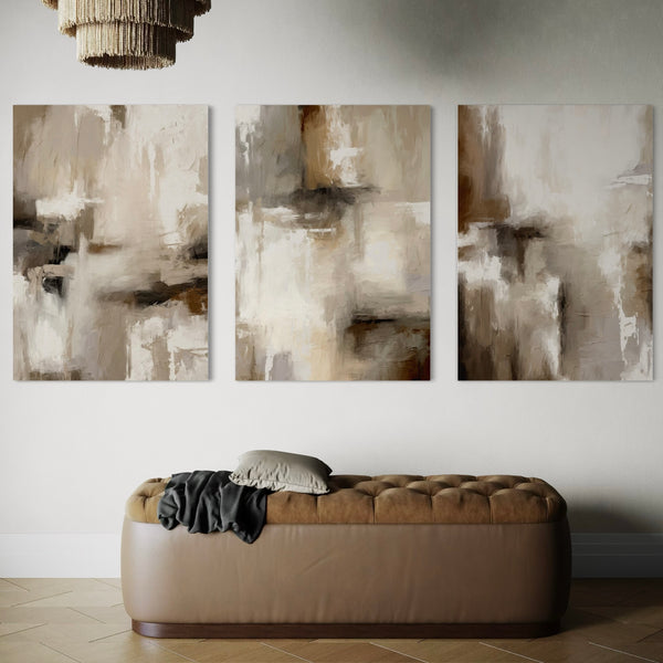 Abstract Canvas Set of 3 - Santorini