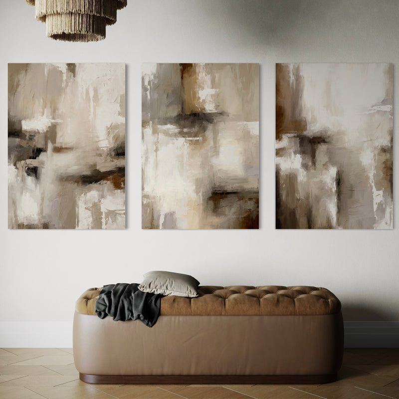 Abstract Canvas Set of 3 - Santorini