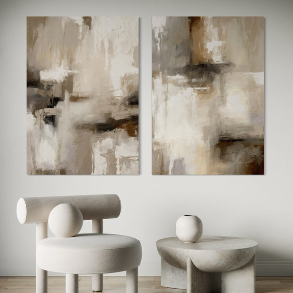 Abstract Canvas Set of 2 - Santorini