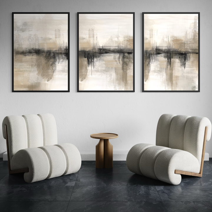 Abstract Art set of 3 prints - Nude Heaven