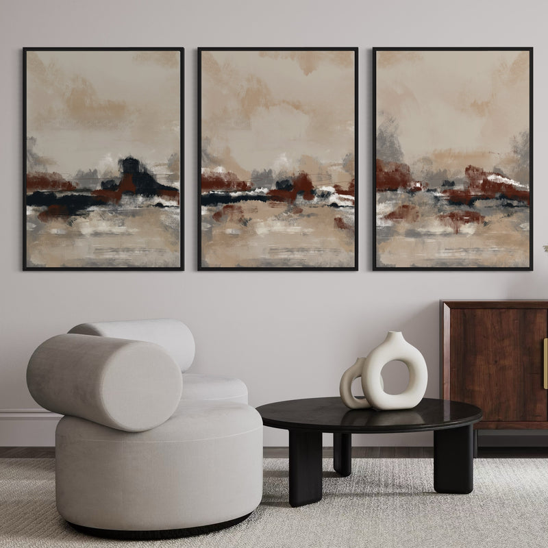 Set of 3 Framed Canvas - Sardinia