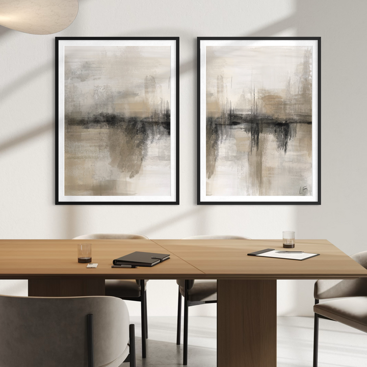 Abstract Art Set of 2 Prints - Nude Heaven