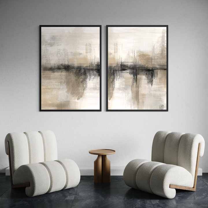 Abstract Art Set of 2 Prints - Nude Heaven