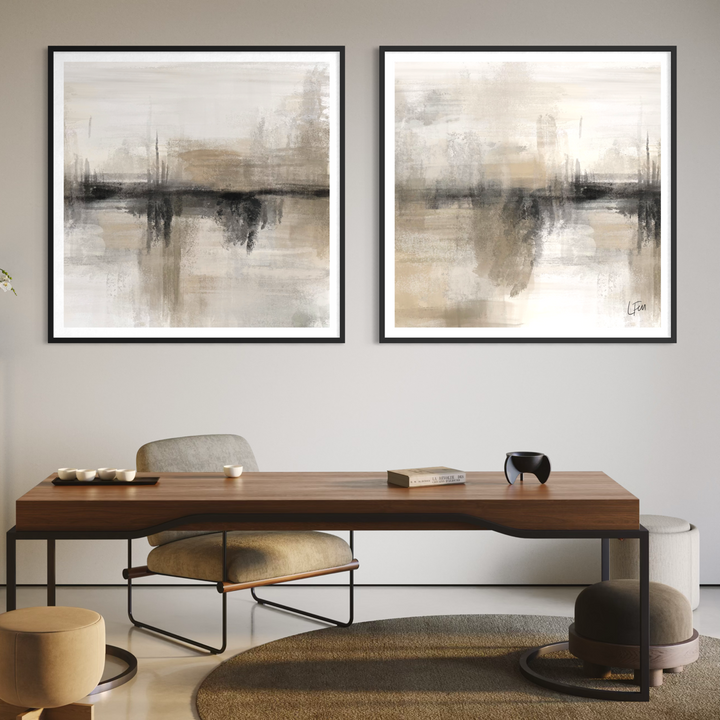 Abstract Art set of 2 prints - Nude Heaven