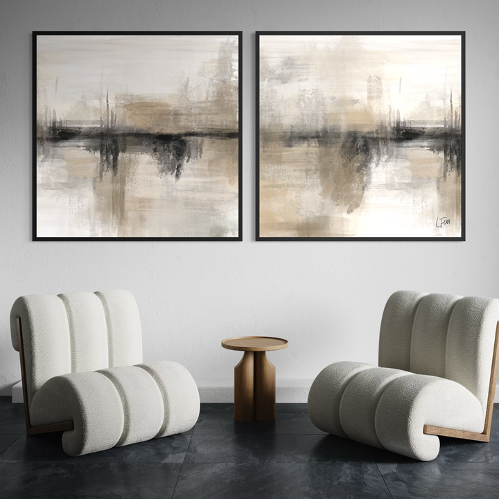 Abstract Art set of 2 prints - Nude Heaven