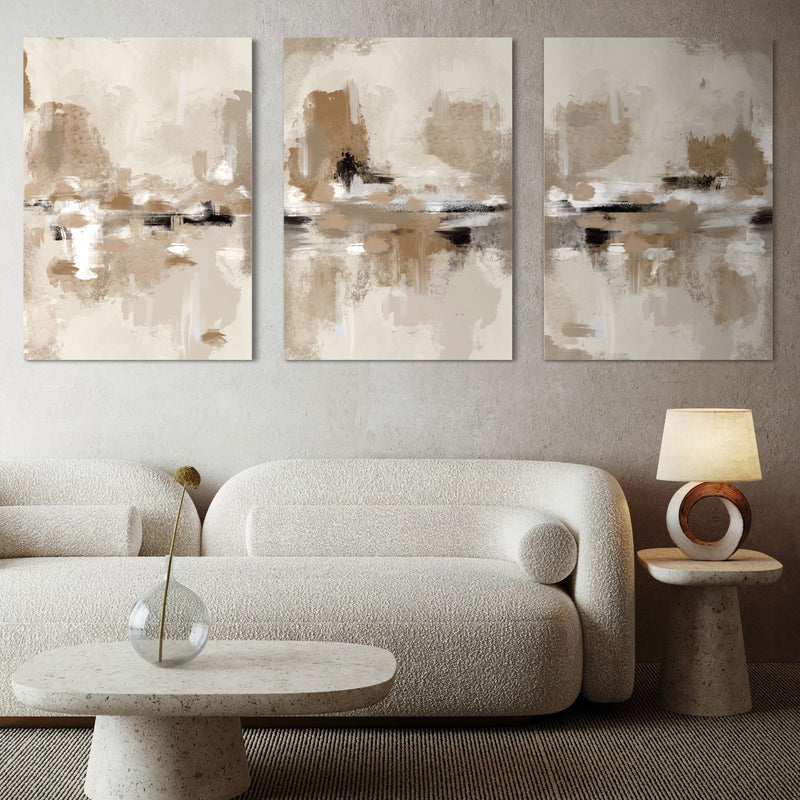 Abstract Canvas Set of 3 - St Tropez