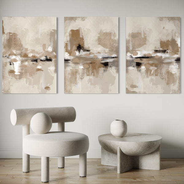Abstract Canvas Set of 3 - St Tropez