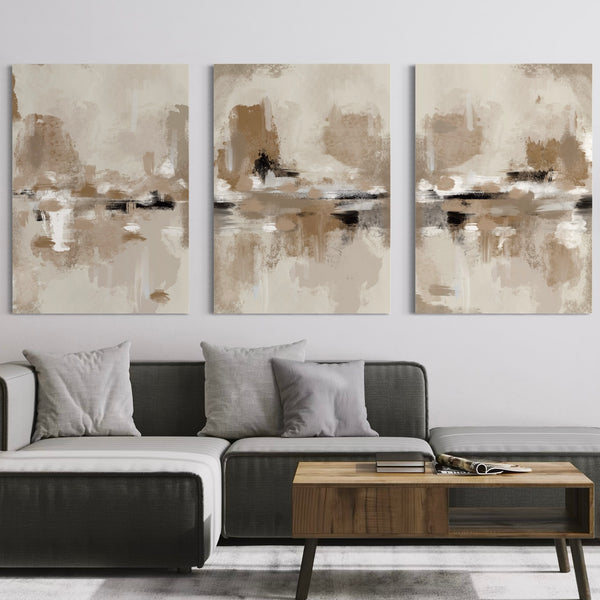 Abstract Canvas Set of 3 - St Tropez