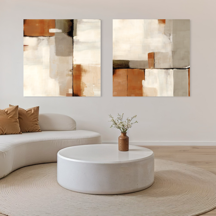 Abstract Canvas Set of 2 - Sahara