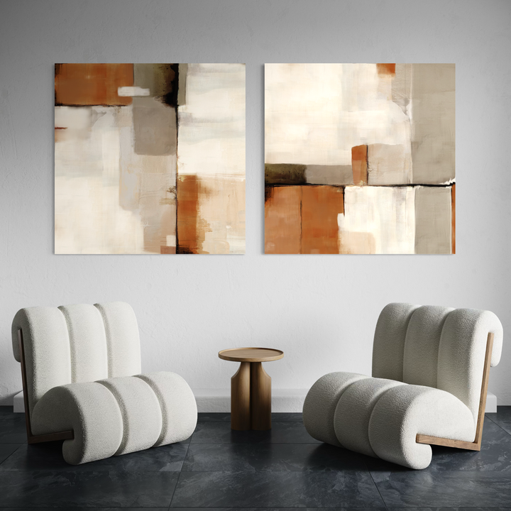 Abstract Canvas Set of 2 - Sahara