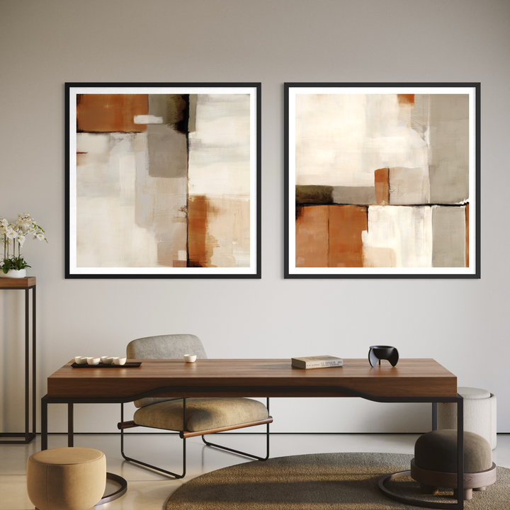 Abstract Art set of 2 prints - Sahara