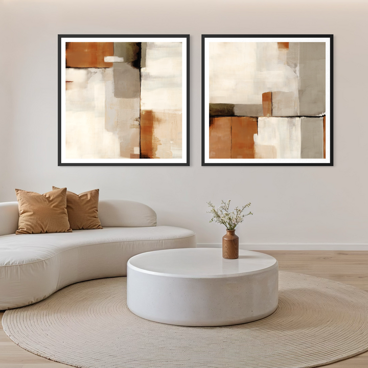 Abstract Art set of 2 prints - Sahara