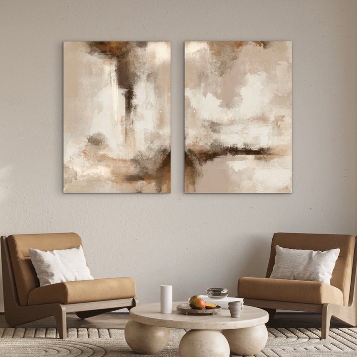 Abstract Canvas Set of 2 - Calm Serenity