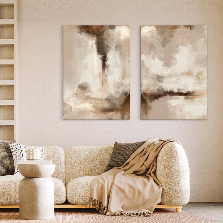 Abstract Canvas Set of 2 - Calm Serenity