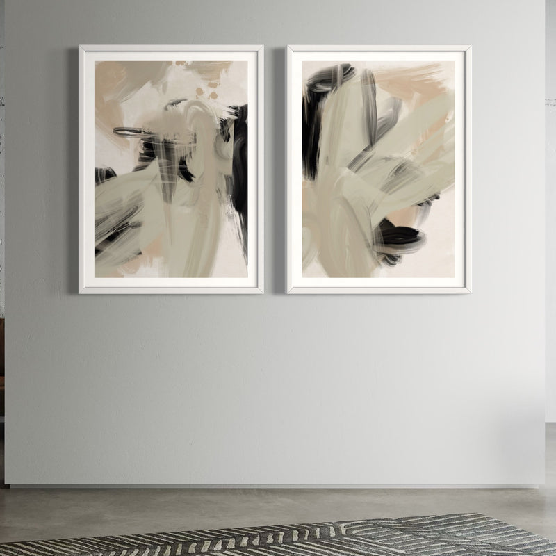 Abstract Art set of 2 prints - Nude Expressions