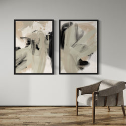 Abstract Art set of 2 prints - Nude Expressions