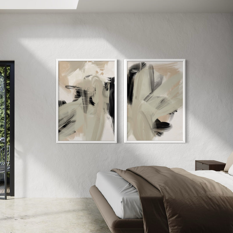 Abstract Art set of 2 prints - Nude Expressions