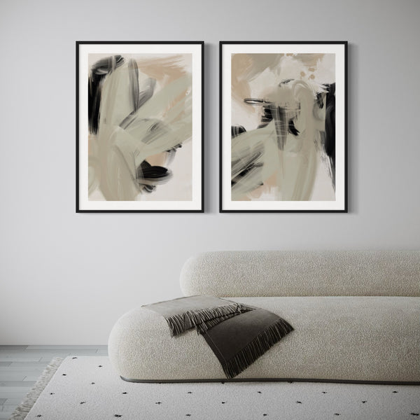 Abstract Art set of 2 prints - Nude Expressions