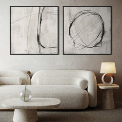 Framed Canvas Set of 2 - Grey Atelier