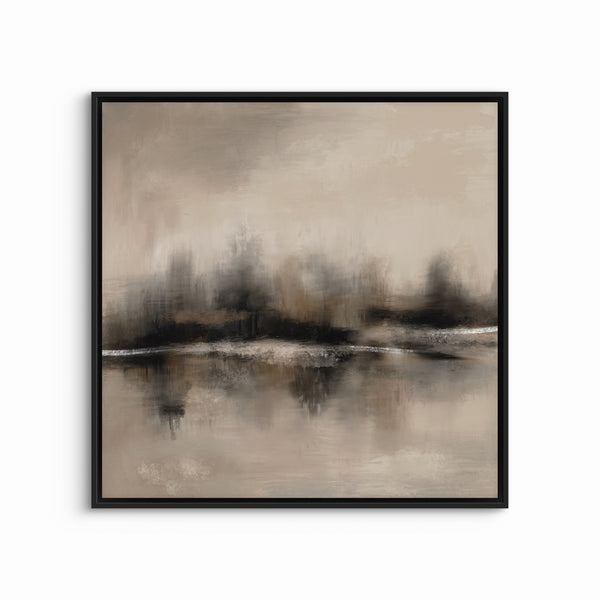 Framed Canvas - Taupe Reflection