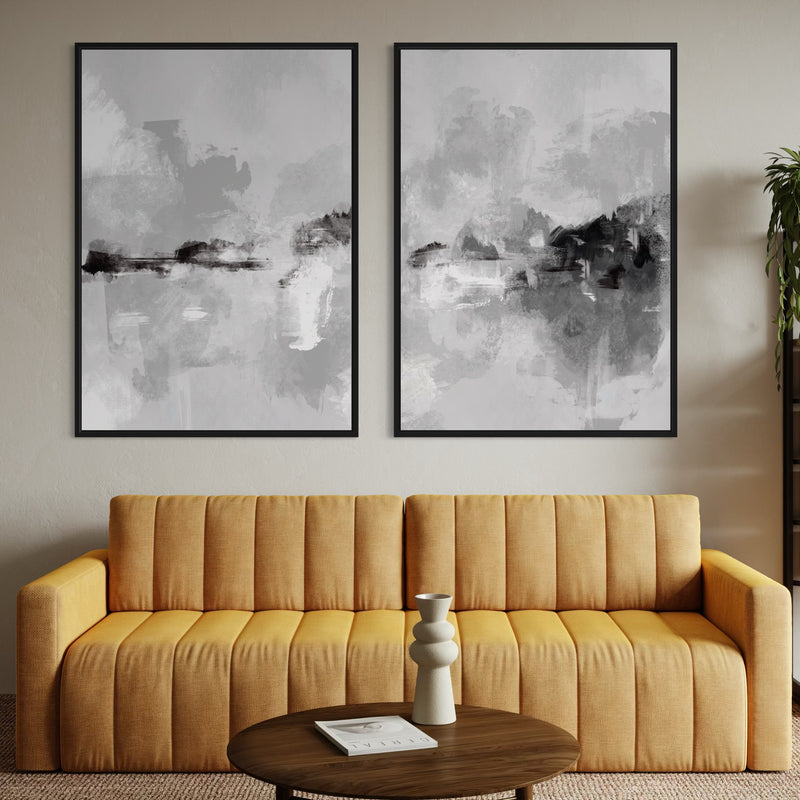 Framed Canvas Set of 2 - Clouded Horizons