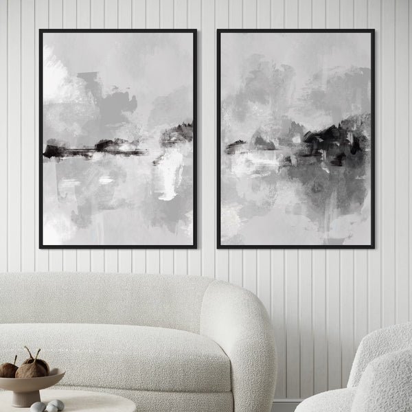 Framed Canvas Set of 2 - Clouded Horizons