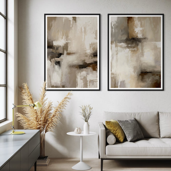 Abstract Art Set of 2 Prints - Santorini