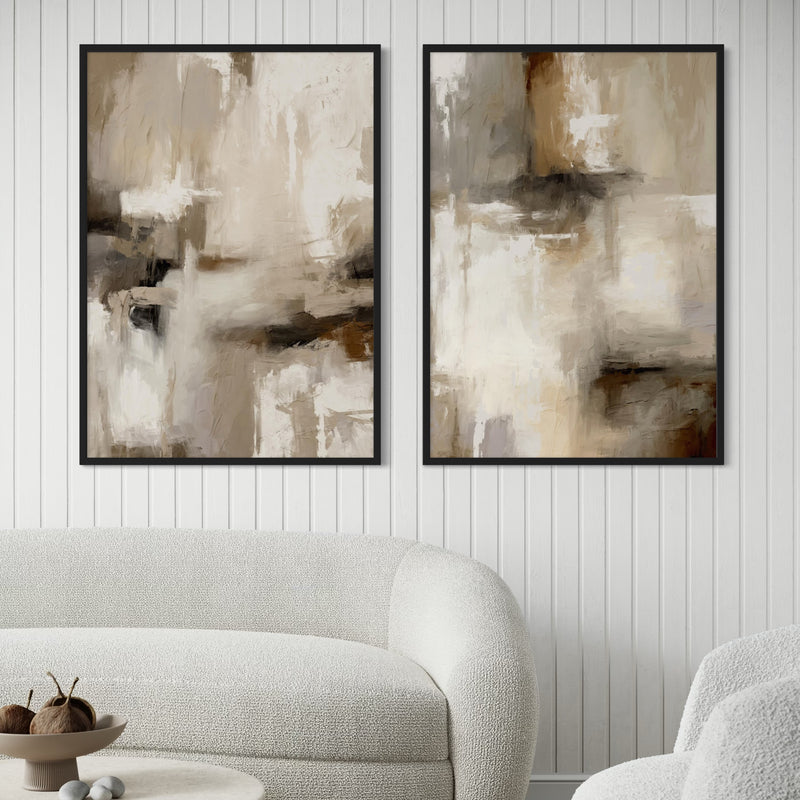 Abstract Art Set of 2 Prints - Santorini