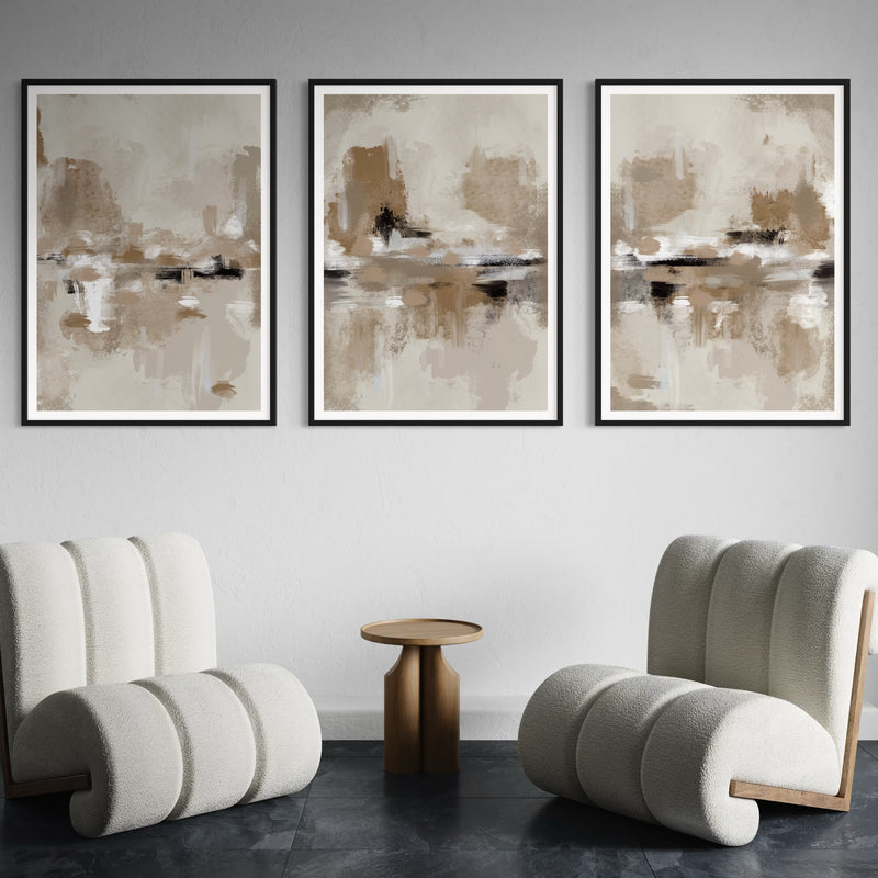 Abstract Art set of 3 prints - St Tropez