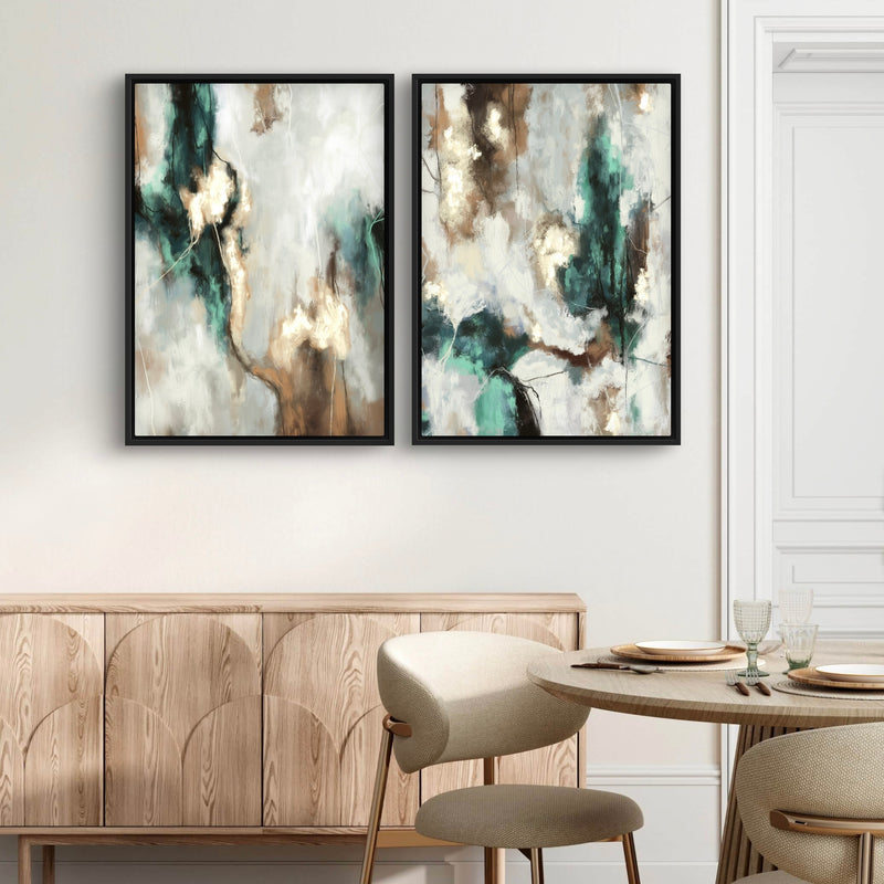 Framed Canvas Set of 2 - Green Forest